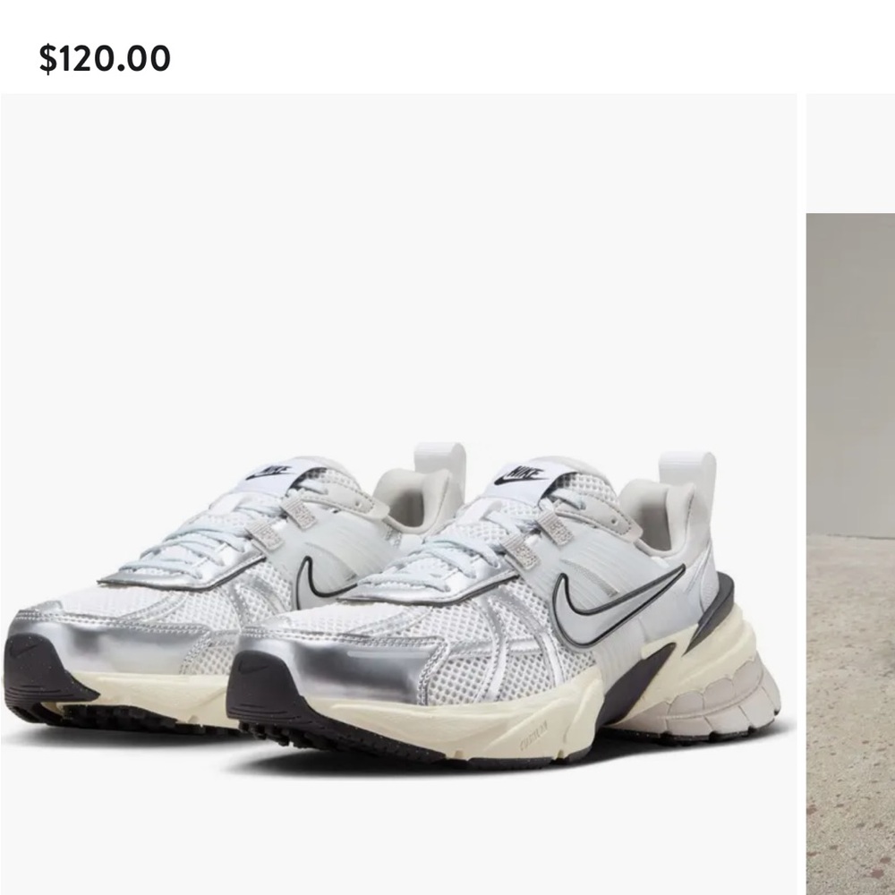 Nike V2K run sneaker - Metallic Silver Running Shoes
